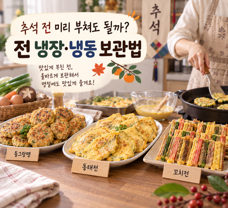 추석 전 미리 부쳐놔도 될까? 동그랑땡·동태전·꼬치전 냉장·냉동 보관법