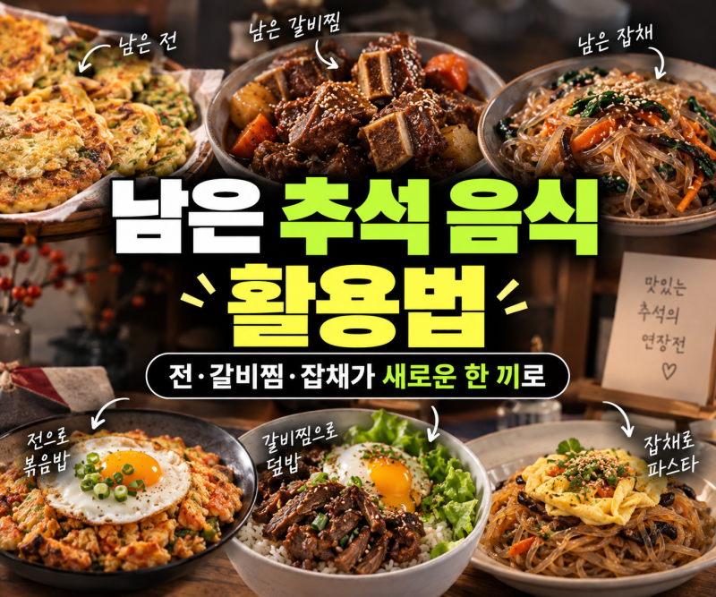 남은 추석 음식 활용법, 전·갈비찜·잡채가 새로운 한 끼로