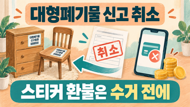 대형폐기물 신고 후 취소할 때 스티커 환불받는 방법