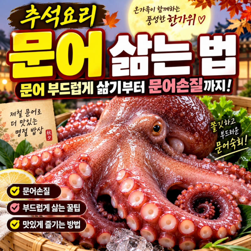 추석요리 문어 삶는 법｜문어 부드럽게 삶기부터 문어손질까지