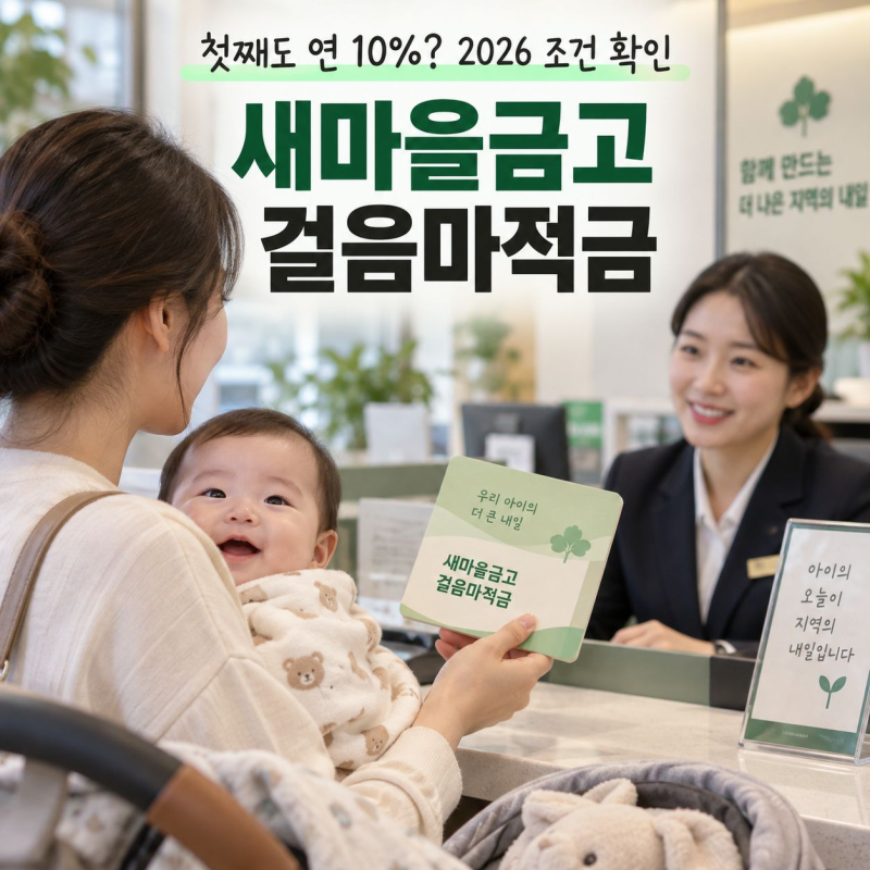 새마을금고 걸음마적금, 첫째도 10% 받을 수 있을까? 가입조건 정리