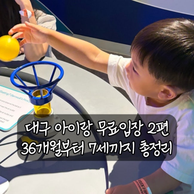 대구 아이랑 갈만한 곳 2편｜36개월부터 7세까지 무료입장 총정리