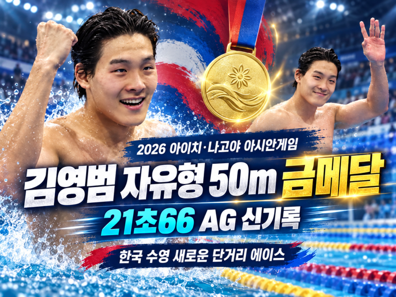 김영범 누구? 자유형 50m 금메달·나이·키·프로필·AG 신기록 총정리