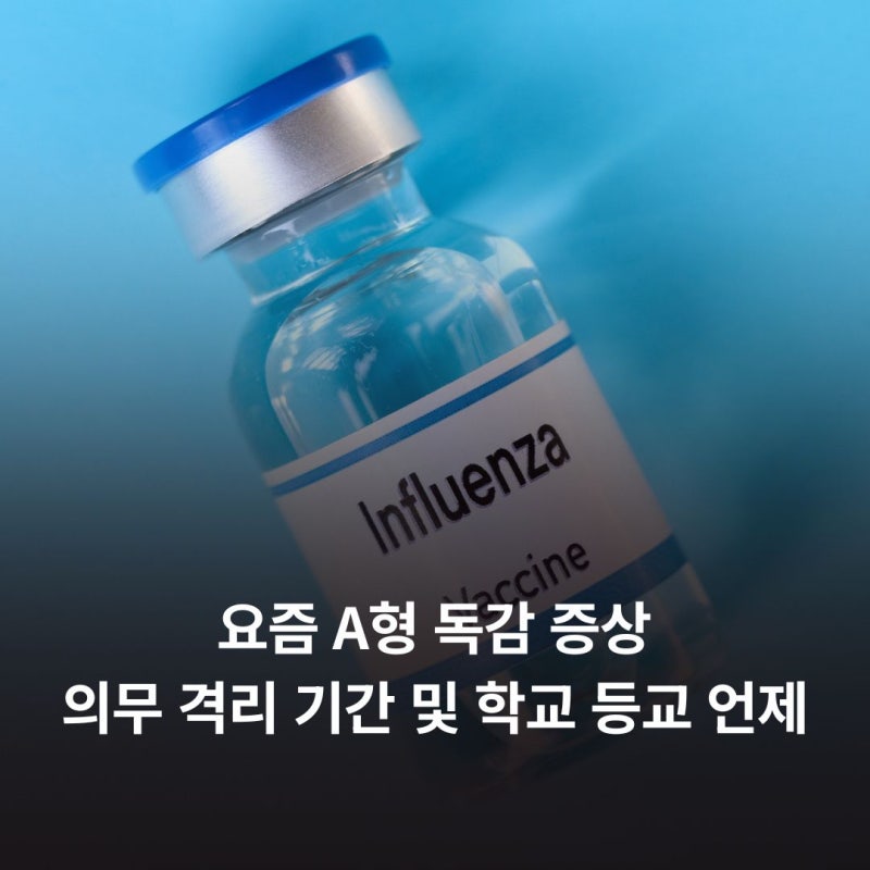 요즘 A형 독감 증상 의무 격리 기간 및 학교 등교 언제