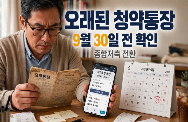 청약통장 전환 9월 30일 종, 주택청약종합저축 전환 전 실적 인정 기준 총정리