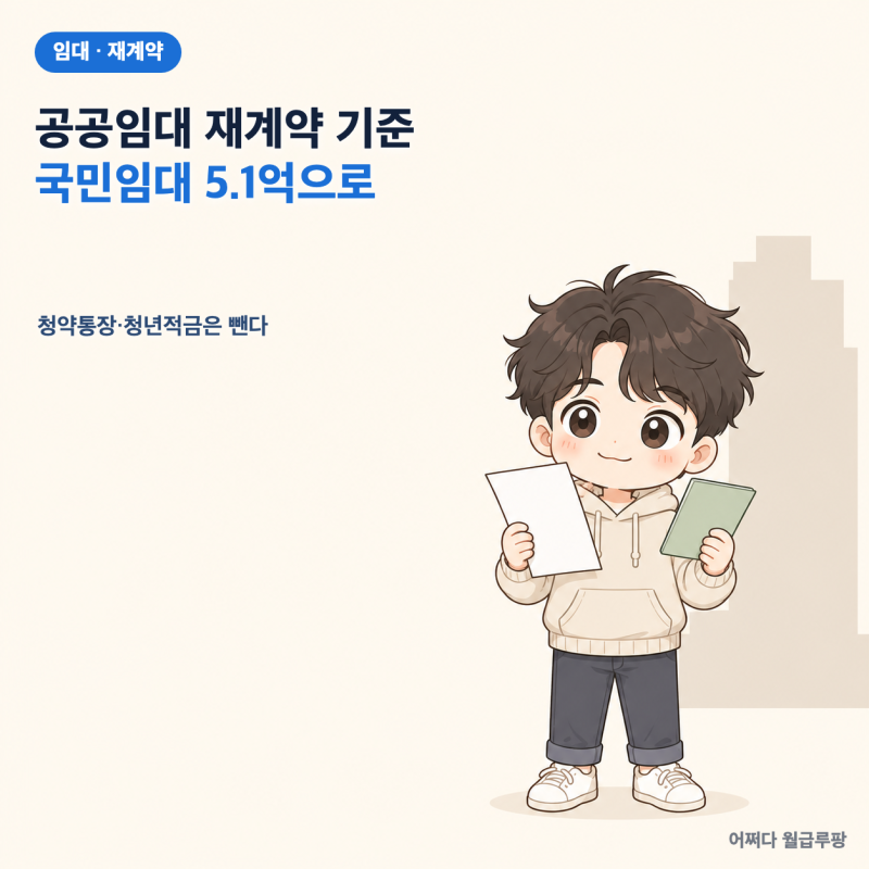 공공임대 재계약 자산기준 국민임대 5억 1000만 원으로, 청약통장·청년적금은 자산에서 뺀다