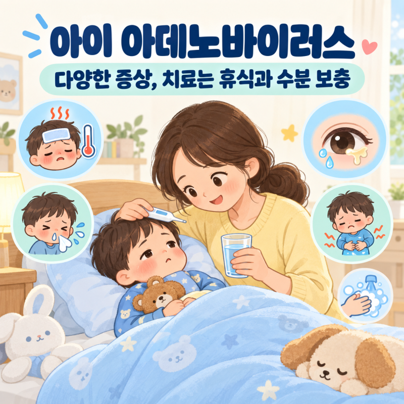 아이 아데노바이러스 증상은? 고열·눈곱·기침과 치료방법