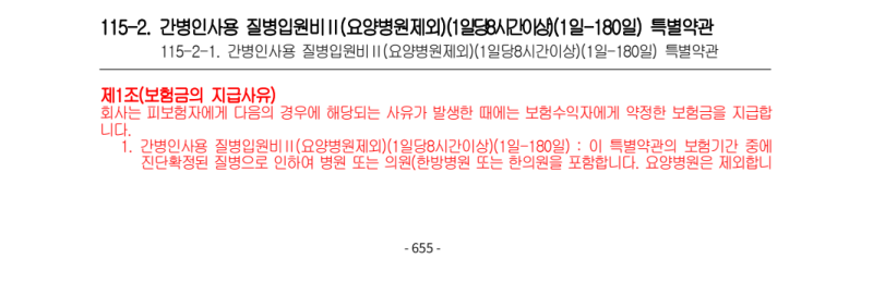 간병인 사용일당, 입원하면 무조건 나올까요?