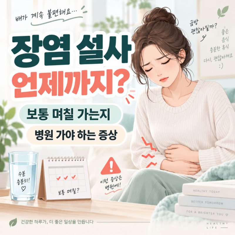 장염 설사 언제까지 계속될까?｜보통 며칠 가는지·병원 가야 하는 증상
