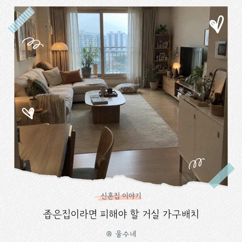 “같은 평수인데 왜 우리 집만 답답할까?” 좁은집이라면 피해야 할 거실 가구배치 5가지