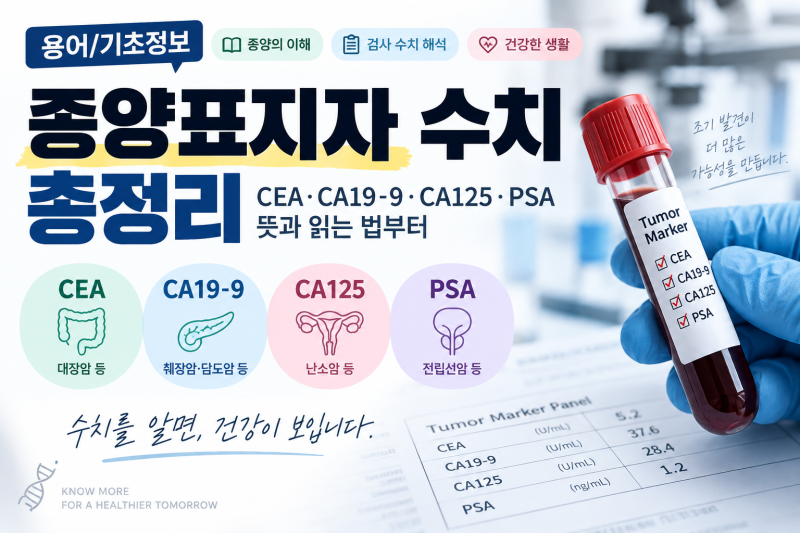 종양표지자 수치 총정리, CEA·CA19-9·CA125·PSA 뜻과 읽는 법부터