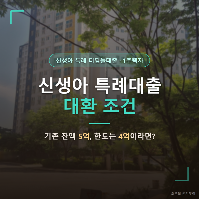 신생아 특례대출 대환 조건, 기존 주담대가 한도를 넘으면 갈아탈 수 없나
