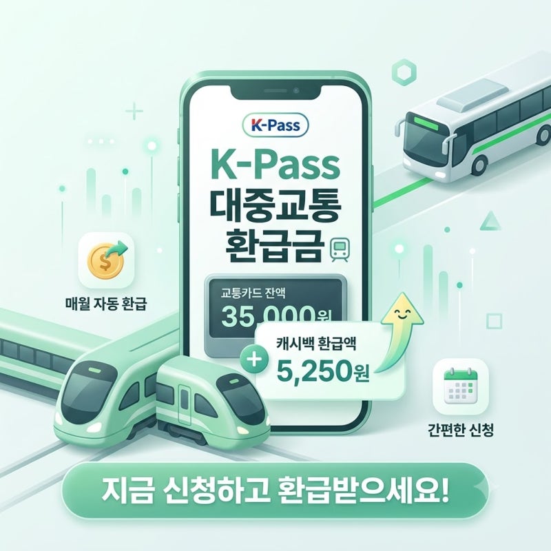 K-패스 환급일 및 최소 15회 이용 기준 완벽 정리 (카드사별 입금일 & 환급 조건 총정리)