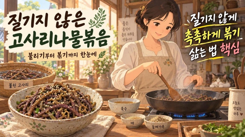 고사리나물볶음 실패 없이 만드는 법, 질기지 않고 촉촉한 고사리 삶는 시간까지