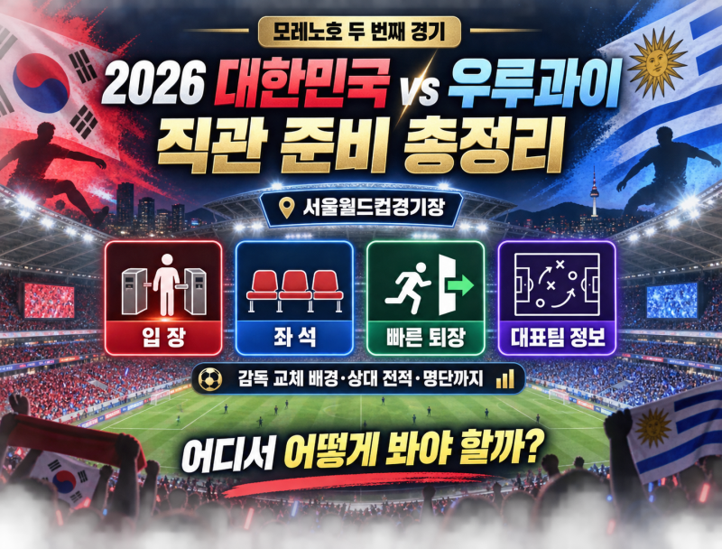 2026 우루과이전 직관 입장부터 좌석, 퇴장까지 서울월드컵경기장 총정리