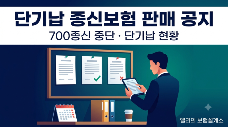단기납 종신보험 재판매 공지, 700종신 중단과 단기납 현황 정리