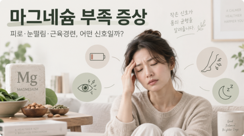 마그네슘 부족 증상｜눈떨림·근육경련·피로가 나타나는 이유와 음식