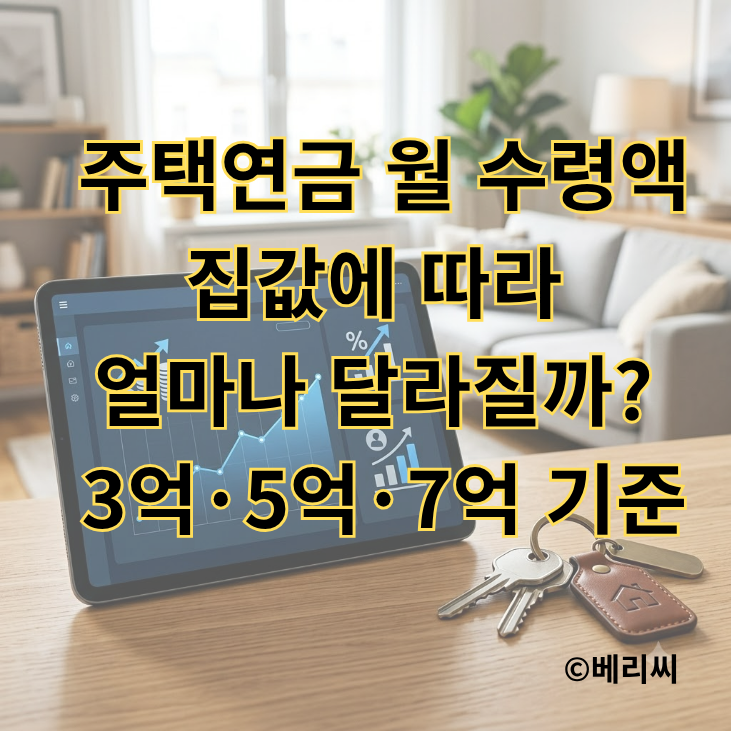 주택연금 월 수령액｜집값에 따라 얼마나 달라질까? 3억·5억·7억 기준