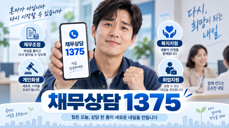 채무상담 1375 어떻게 이용할까? 10월부터 채무조정·복지지원 연결 방법
