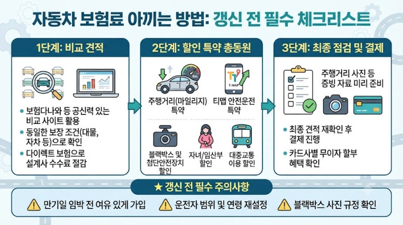자동차 보험료 아끼는 방법, 갱신 전에 꼭 확인할 것들