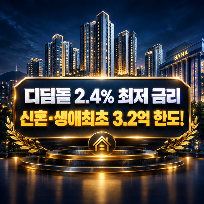 디딤돌대출 2.4% 금리 '신혼 생애최초 얼마 나올까' 조건 한도 총정리
