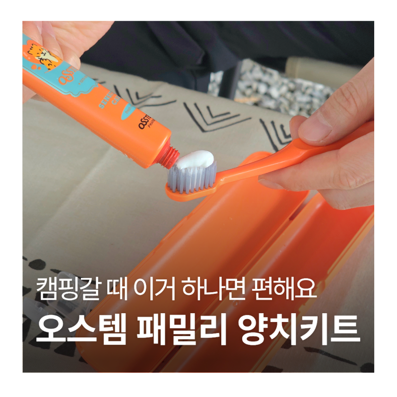 여행필수품 오스템 패밀리 양치키트, 캠핑 갈 때 이거 하나 면 편해요