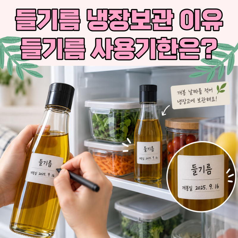 들기름 냉장 보관해야 하는 이유, 개봉 후 언제까지 먹어야 할까?