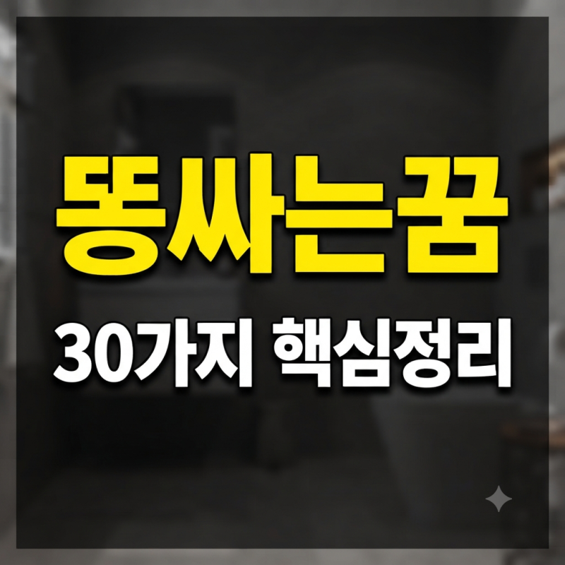 내가 똥싸는꿈 해몽 및 바지 변기 바닥 상황별 풀이 30가지 (로또 횡재 길몽 총정리)
