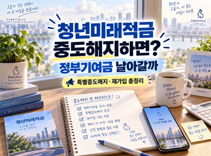 청년미래적금 중도해지하면 손해? 정부기여금·특별중도해지·재가입 총정리