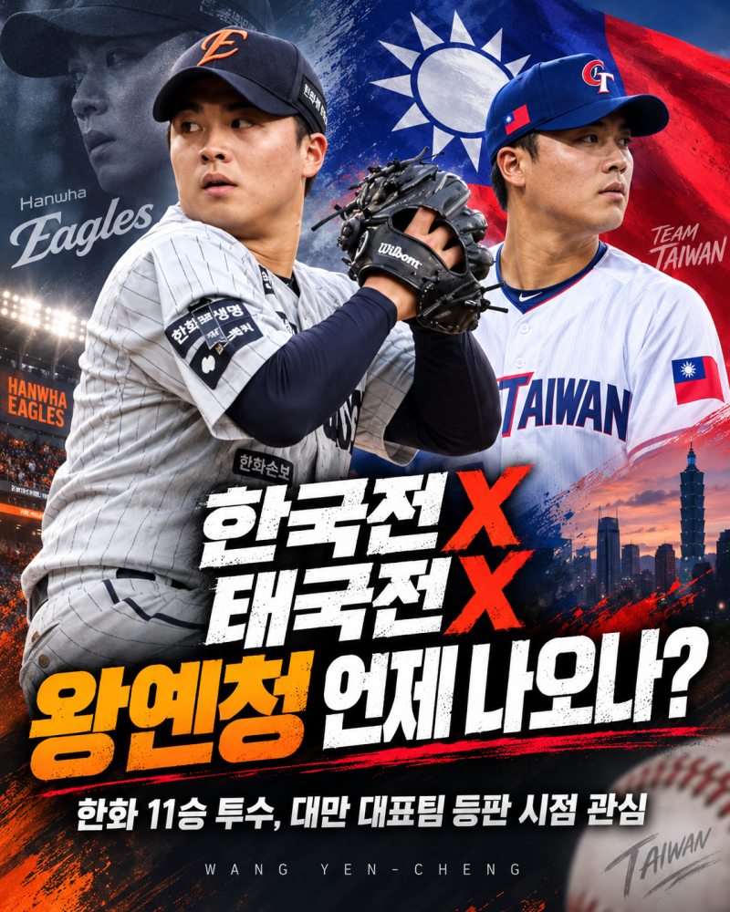 왕옌청 또 선발 아니다, 한국전 이어 태국전도 빠진 한화 11승 투수 언제 나오나