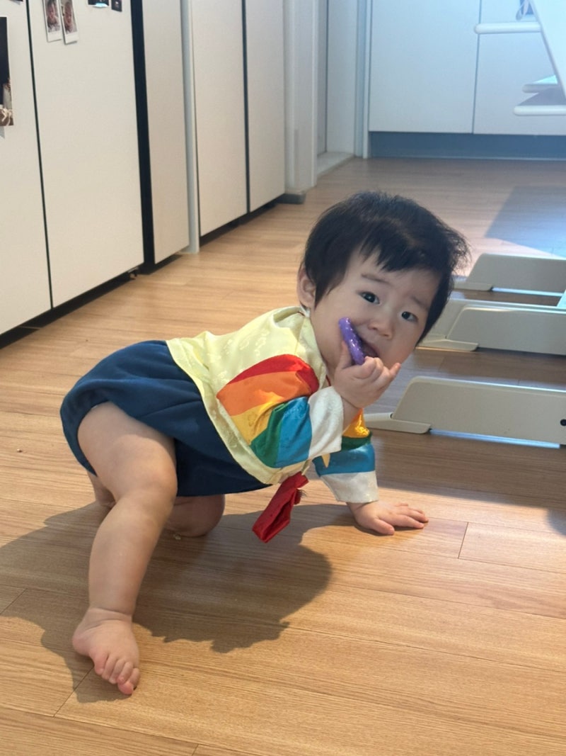 에뜨와 남자아기한복 6M 사이즈 9개월 아기 착용 후기