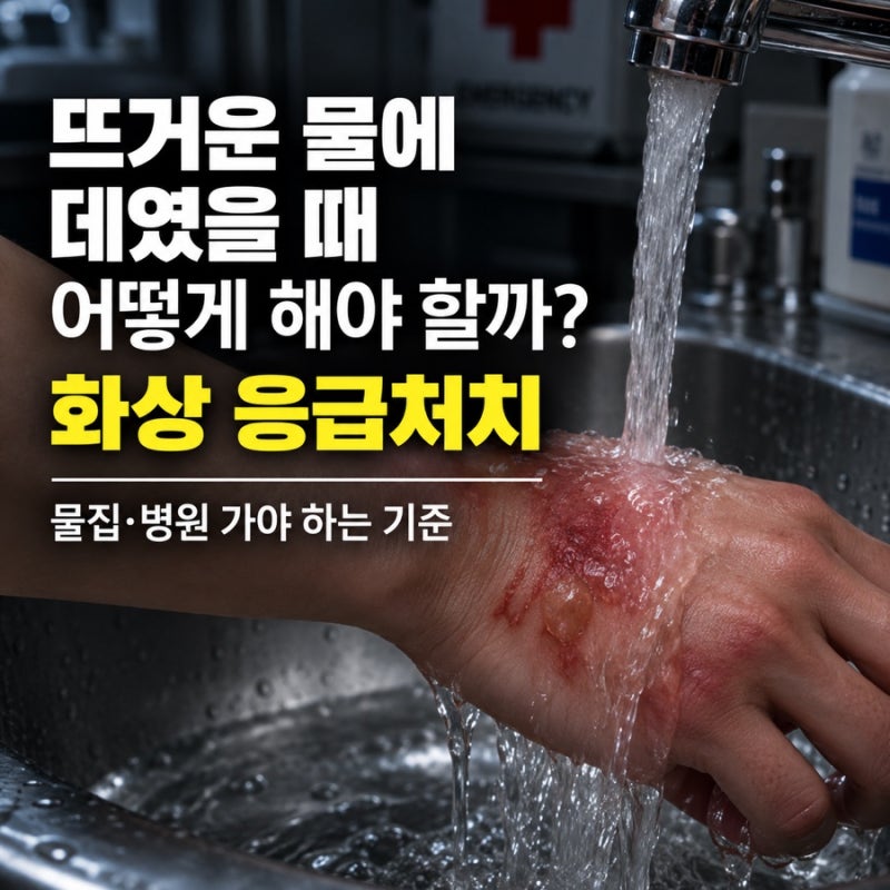 뜨거운 물에 데였을 때 어떻게 해야 할까? 화상 응급처치·물집·병원 가야 하는 기준