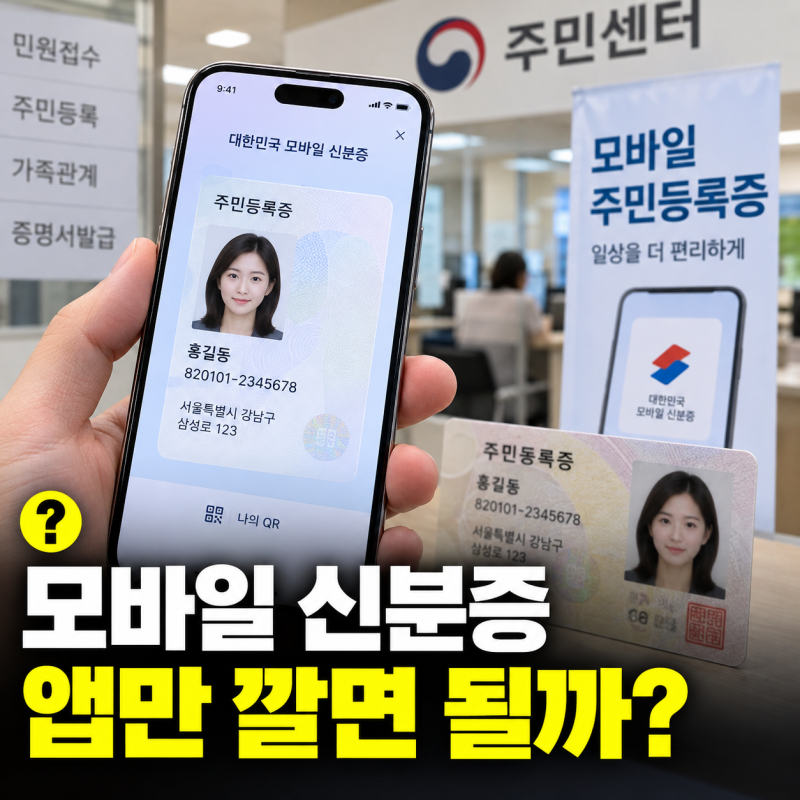 모바일 신분증 주민등록증 발급 방법, IC 재발급은 1만원