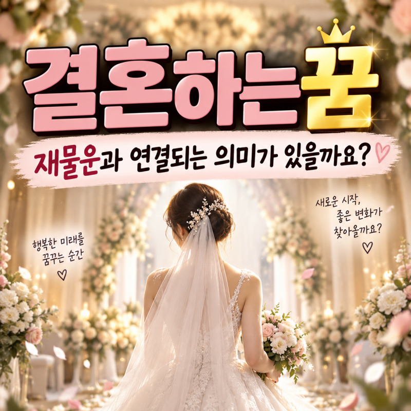 결혼하는꿈 재물운과 연결되는 의미가 있을까요?