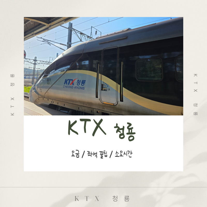 [KTX 청룡 탑승기] 서울-부산 2시간 18분 컷! 일반실, 특실 요금 및 좌석 꿀팁