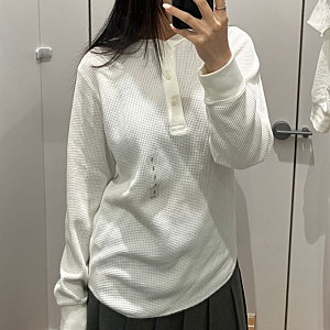 유니클로 와플헨리넥 티셔츠 여자 사이즈 컬러 비교 후기
