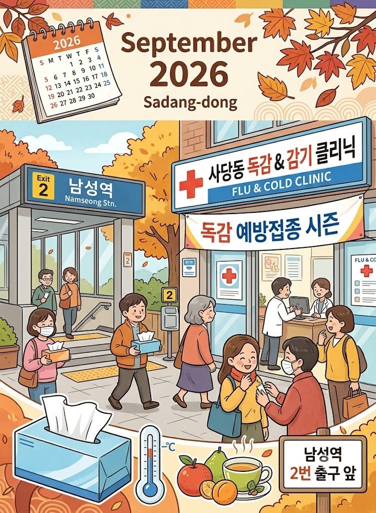 사당동 병원 감기 주의보! 남성역 이비인후과 내과 정보 및 목감기 기침감기 예방 가이드