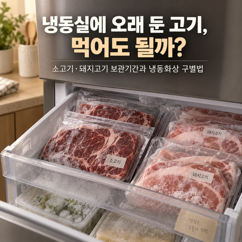 냉동실에 오래 둔 고기 먹어도 될까? 소고기·돼지고기 보관기간과 냉동화상 구별법
