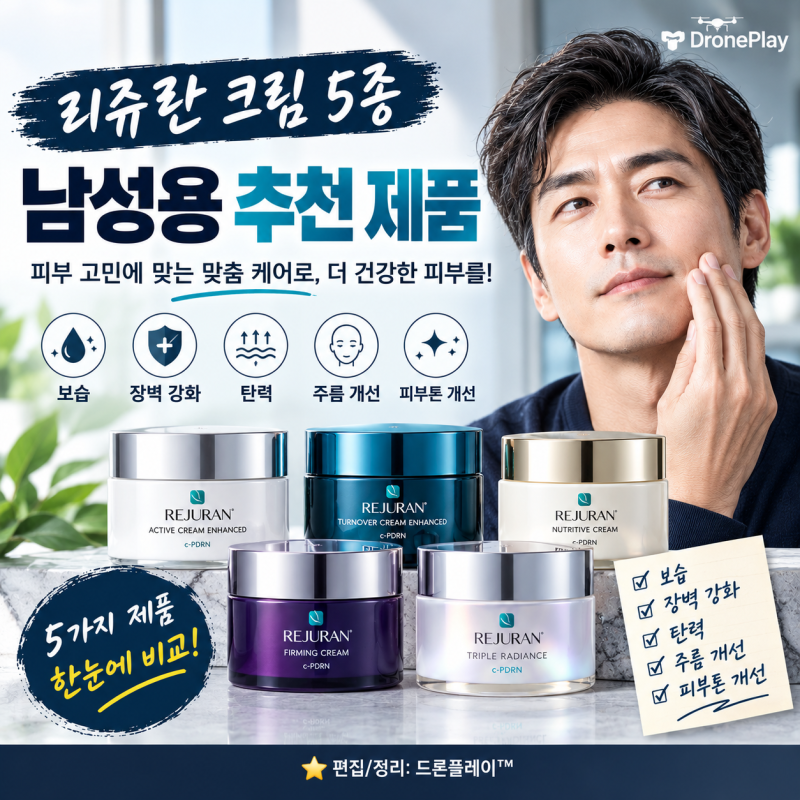 【리쥬란 크림】 5종 성분 비교｜남성용 추천 제품