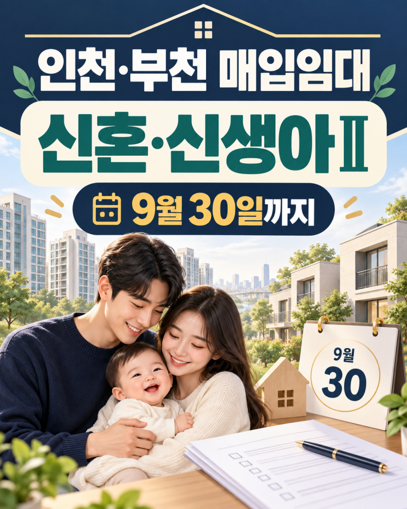 인천·부천 신혼·신생아Ⅱ 매입임대 9월 30일까지, 누가 신청할 수 있나?