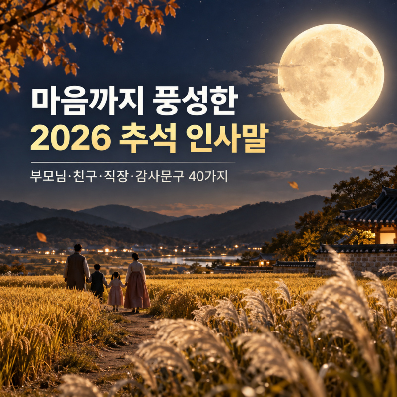 2026 추석 인사말 모음 40가지｜부모님·친구·직장·기독교 감사문구