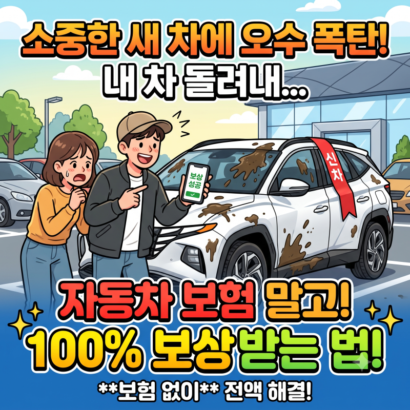 소중한 새 차에 오수 폭탄! 자동차 보험 말고 100% 보상받는 법
