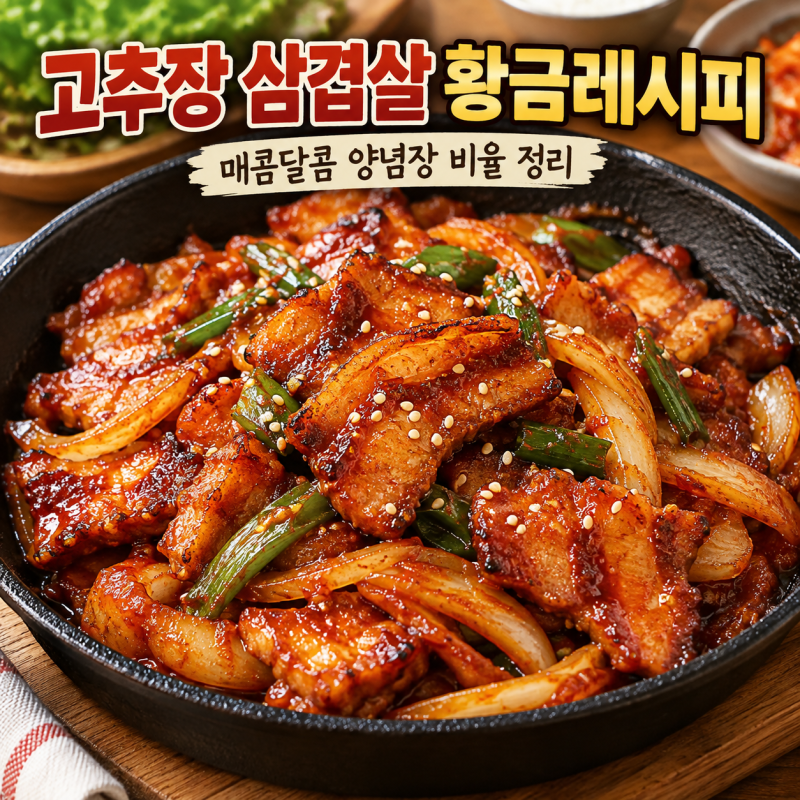 ★ 고추장 삼겹살 황금레시피, 매콤달콤 양념장 비율 정리