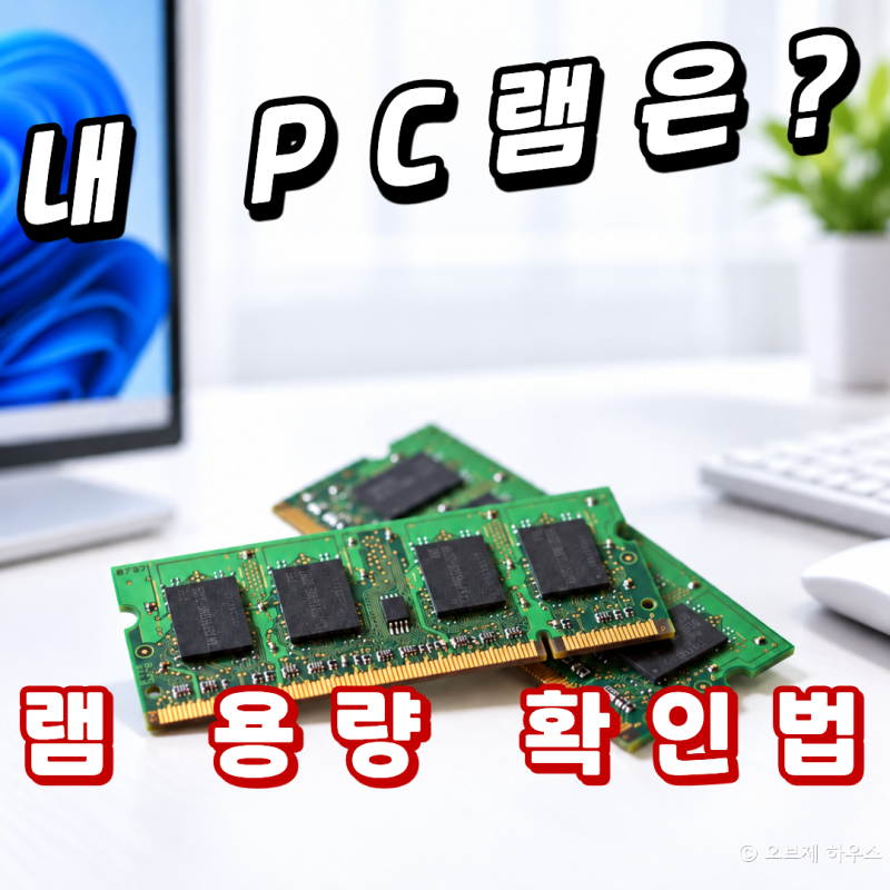 컴퓨터 램 용량 확인 방법 윈도우11 RAM 사양 보는 법