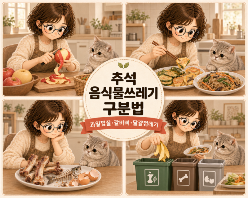 [리빙] 2026 추석 음식물쓰레기 구분법 과일껍질·갈비뼈·달걀껍데기 버리는 법