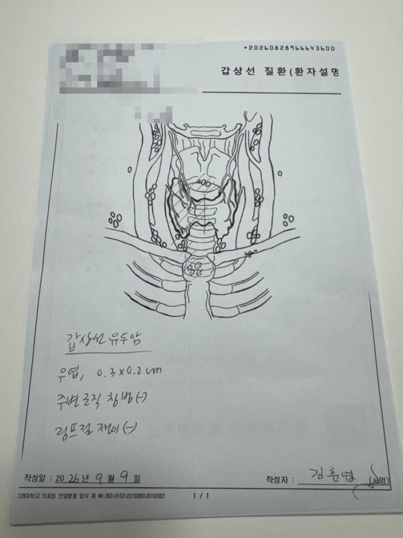 [갑상선암 투병일지]#5수술 후 첫 외래진료, 수술 후 붓기 경과