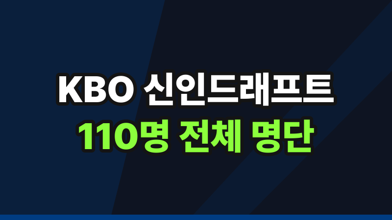 2027 KBO 신인드래프트 순위 결과 총정리 (1~11라운드 110명 전체 명단)