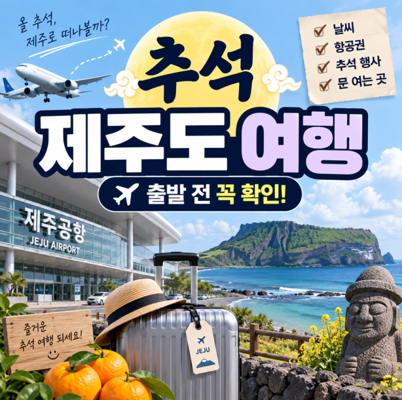 추석 제주도 여행 가기 전 꼭 확인할 것, 날씨·항공권·추석 행사·문 여는 곳 정리