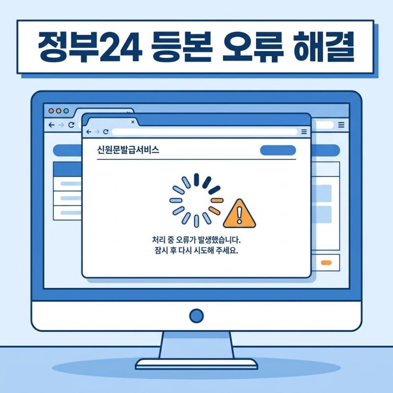갑자기 멈춘 정부24 주민등록등본 발급 오류, 1분 만에 출력 성공하는 법
