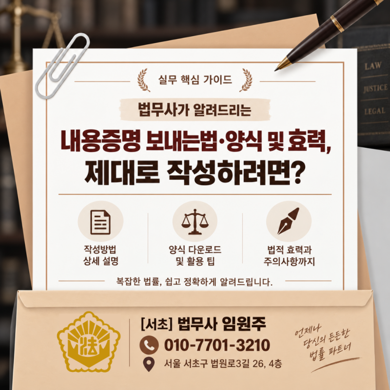 내용증명 보내는법·양식 및 효력, 제대로 작성하려면?